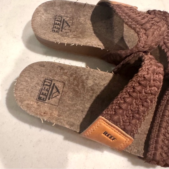 Reef Cushion Vista Braid Thread Open Toe Slide Sandals Size 5 Brown - Picture 4 of 6